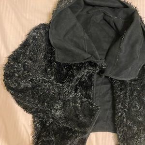 Faux fur long sweater